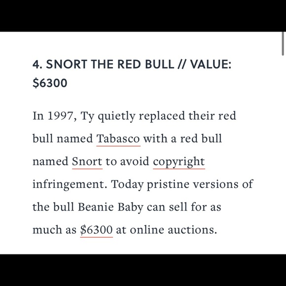 Beanie Baby: Snort 1995 - Picture 7 of 7